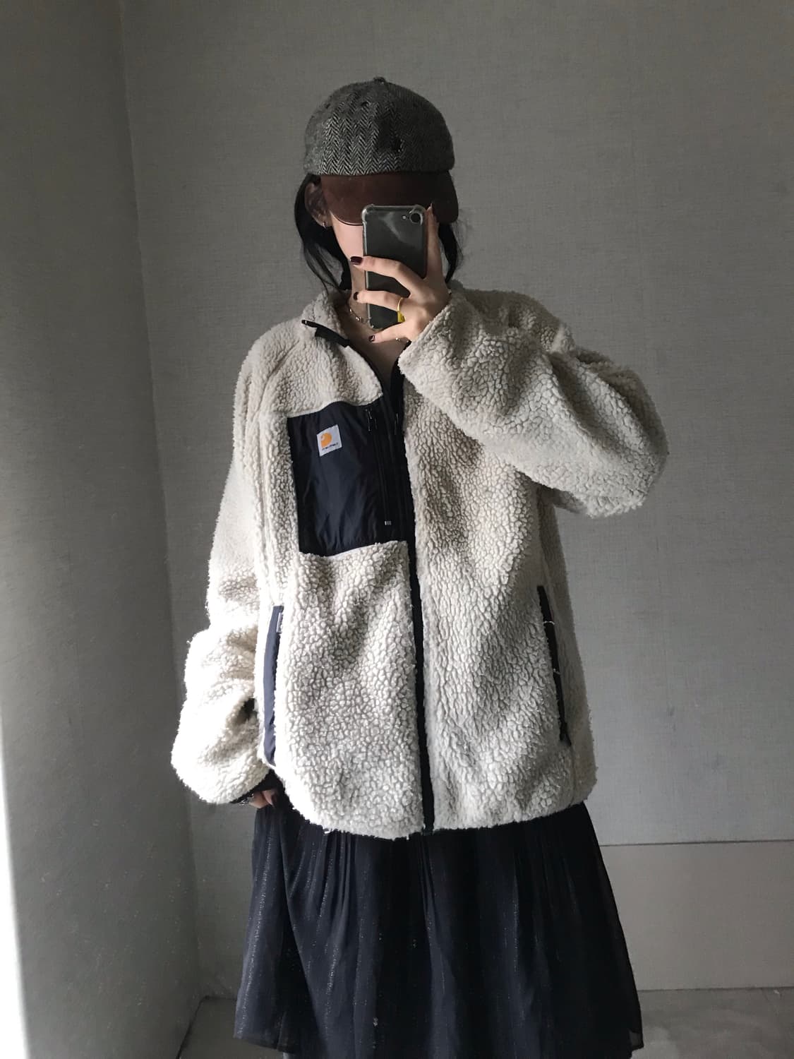 칼하트 아이보리 오버핏 후리스 상품이미지1