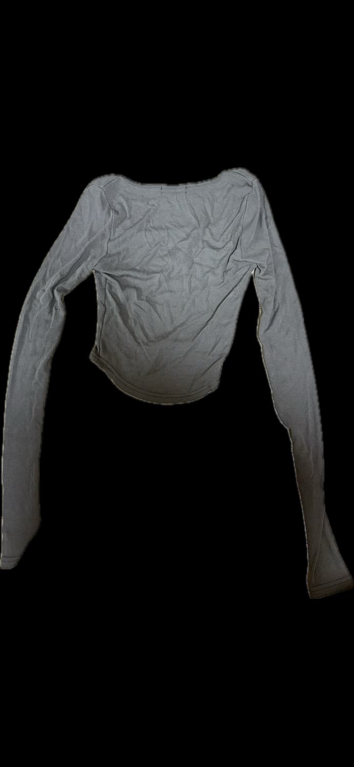 카키 슬림핏 골지 크롭티 상품이미지2