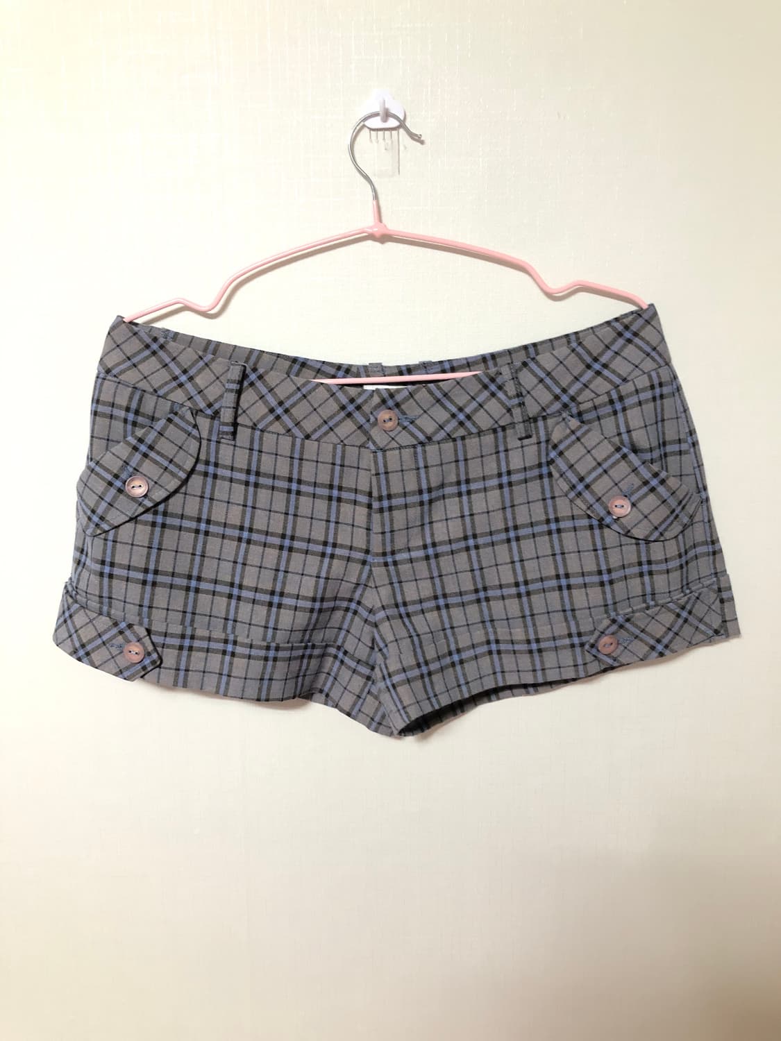 Grey Check Preppy Micro Shorts 상품이미지1