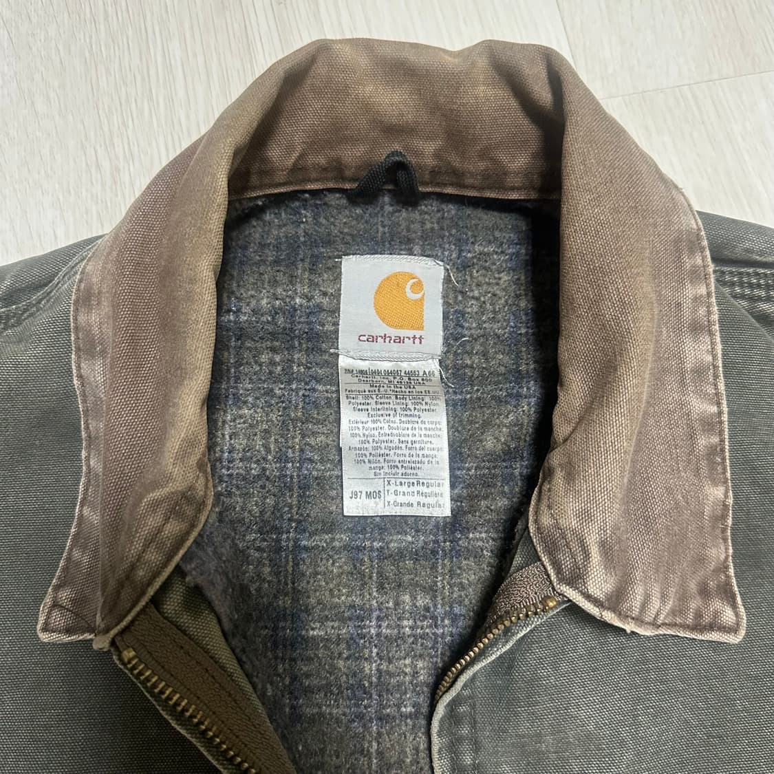 OG 빈티지 칼하트 J97 모스그린 디트로이트 워크자켓 mos XL 상품이미지4