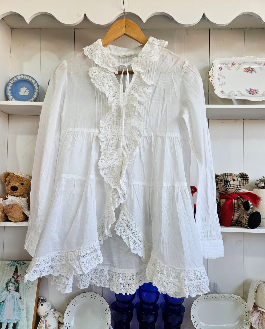 레스트로즈(LEST ROSE) 레이스 롱 블라우스 / 튜닉 상품이미지1