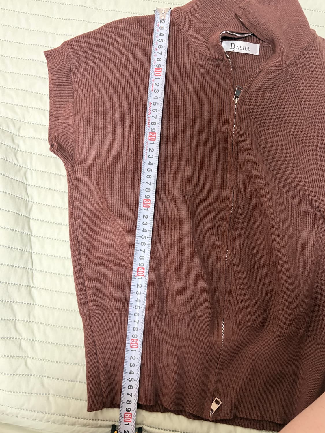 BASHA 니트 조끼 브라운 상품이미지3