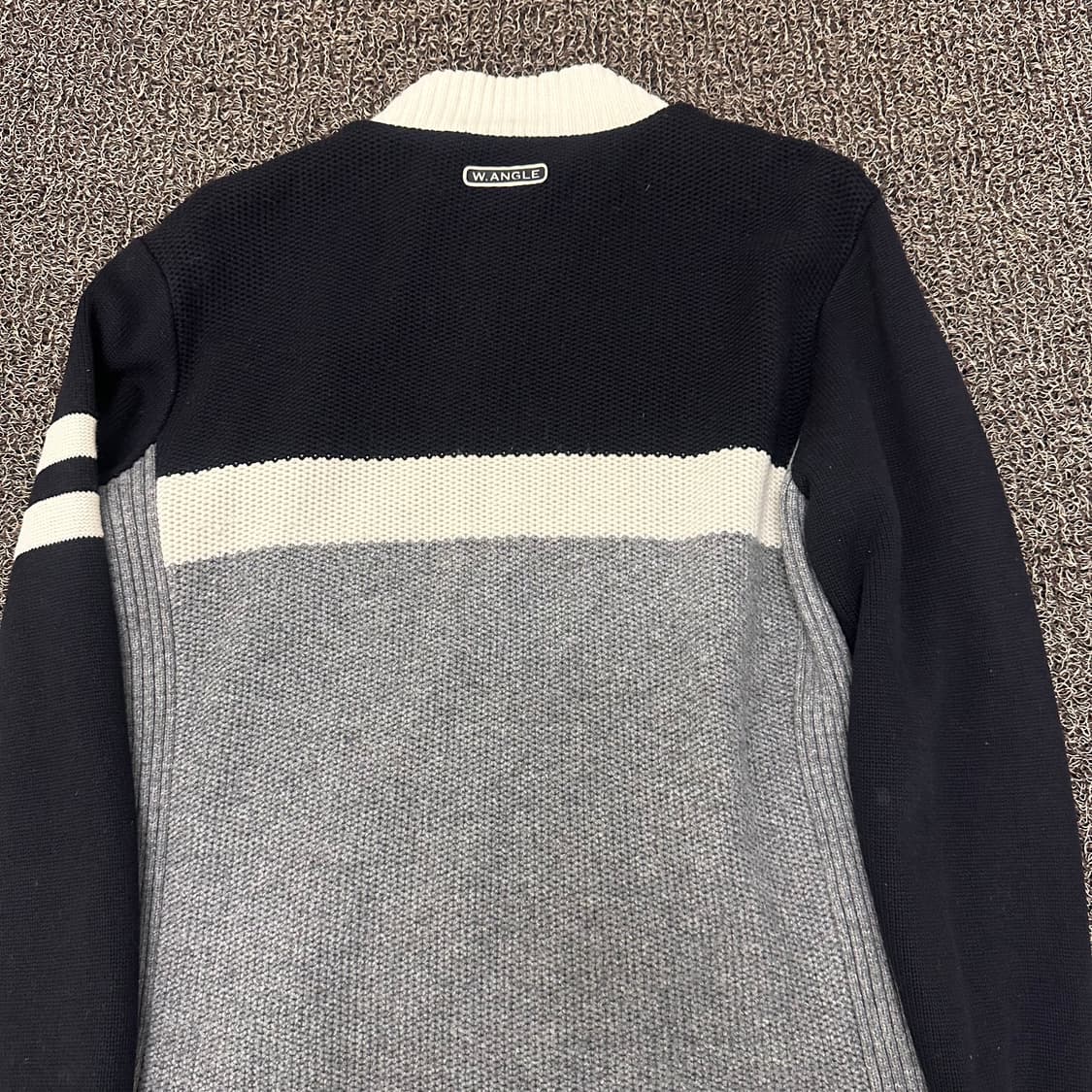 와이드앵글 남성 골프웨어 니트 집업 점퍼 블랙 100(L) 상품이미지5