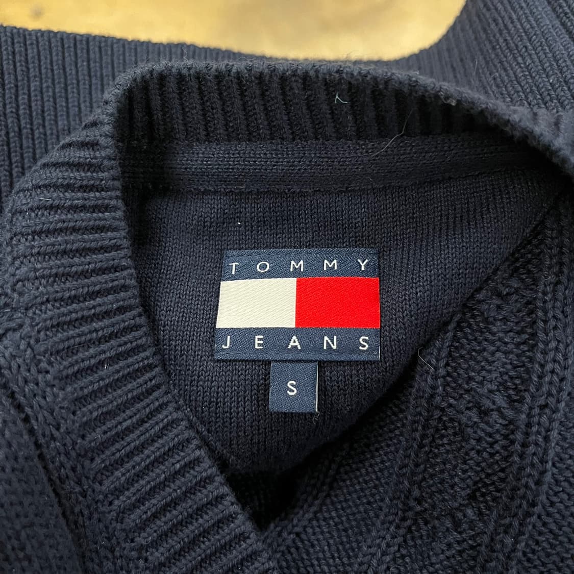 타미힐피거 네이비 꽈배기 반팔 니트 가디건  상품이미지4