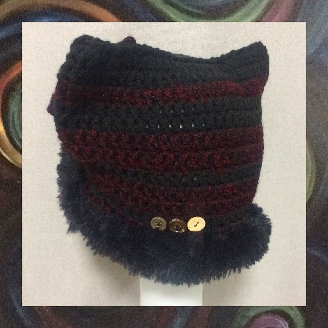 { 블랙 & 레드 락스타 고양이비니 (캣비니) } Handmade. 상품이미지4