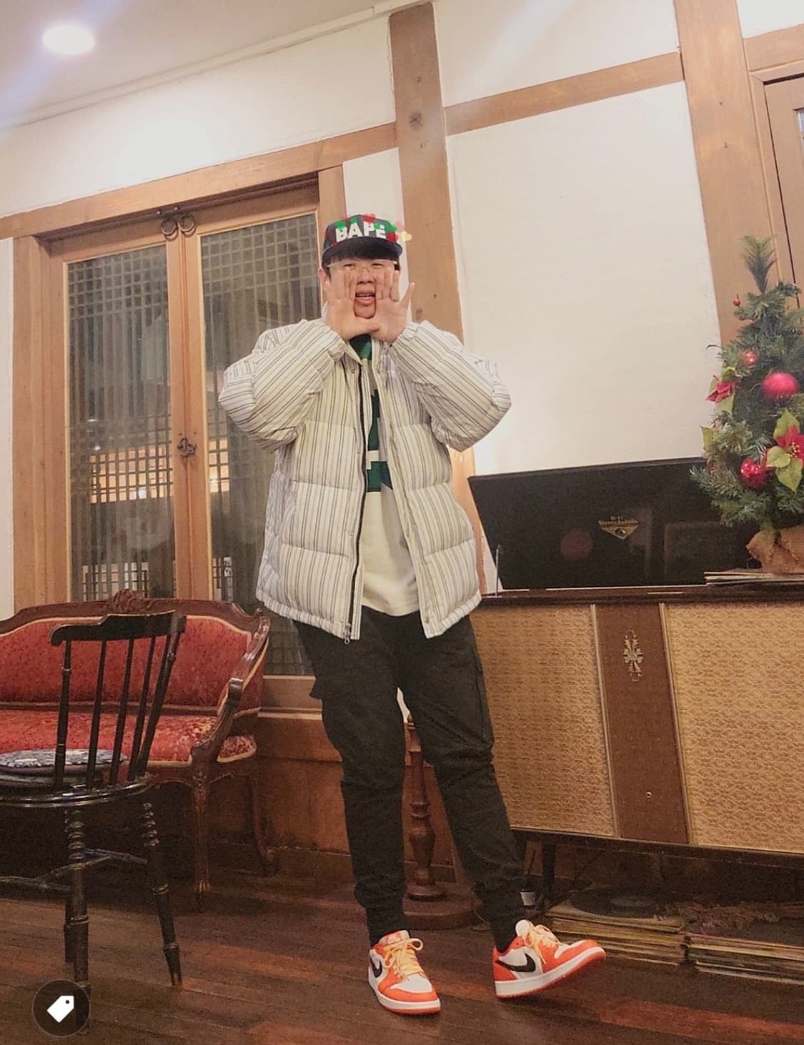 스투시 스트라이프 패딩 L 상품이미지1