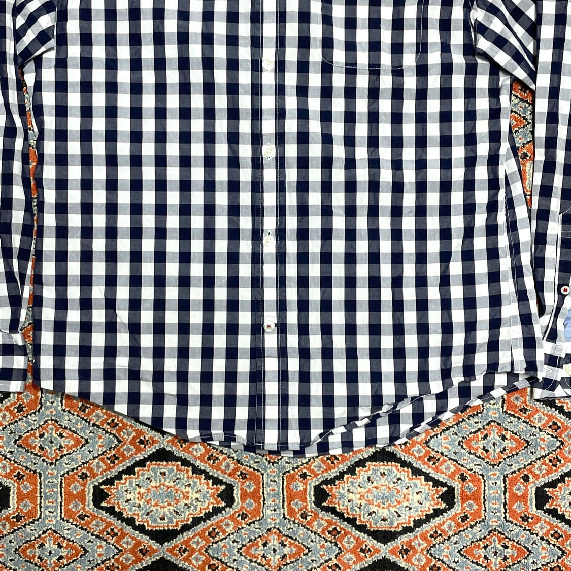 타미힐피거 네이비 체크 셔츠 남방 남성M 상품이미지3