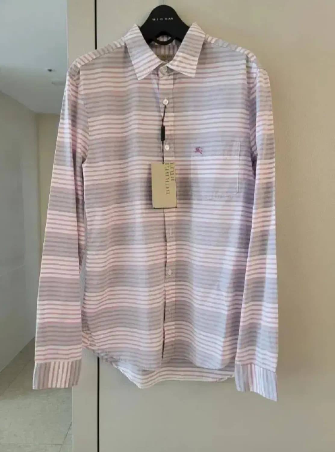 (새상품)버버리 체크 셔츠 슬림핏 95사이즈(M사이즈) 상품이미지2