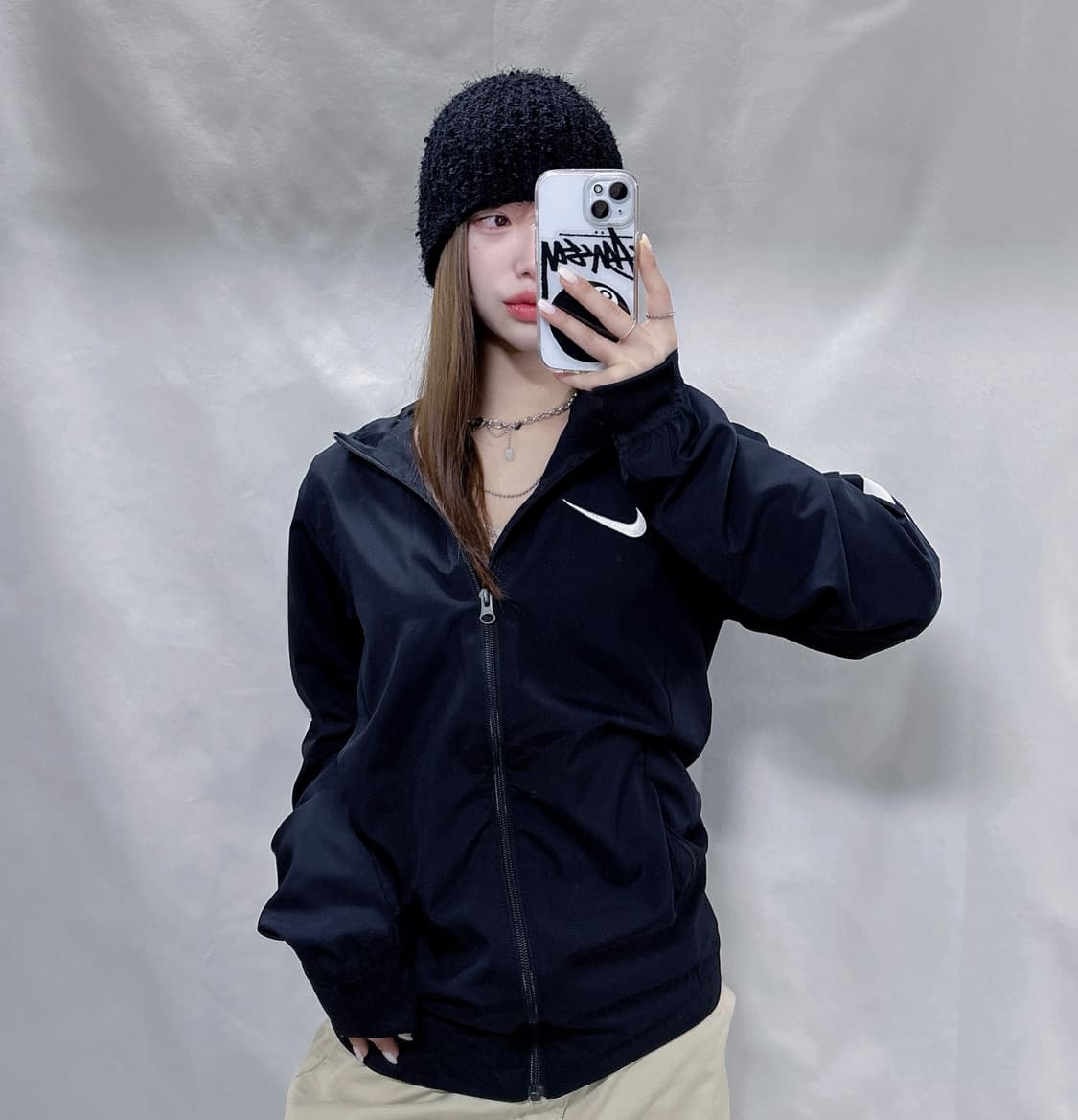 나이키 블랙 스우시 바람막이  상품이미지1