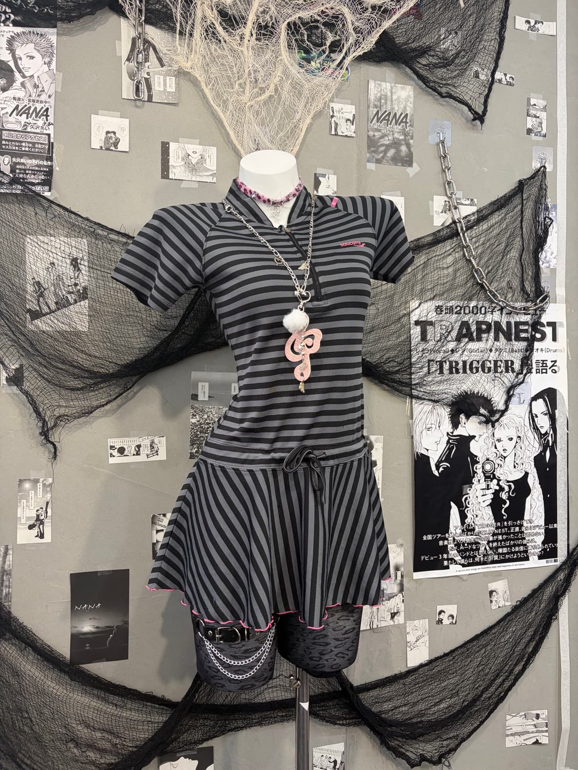 00‘s Onegyaru Stripe mini one-piece 상품이미지5