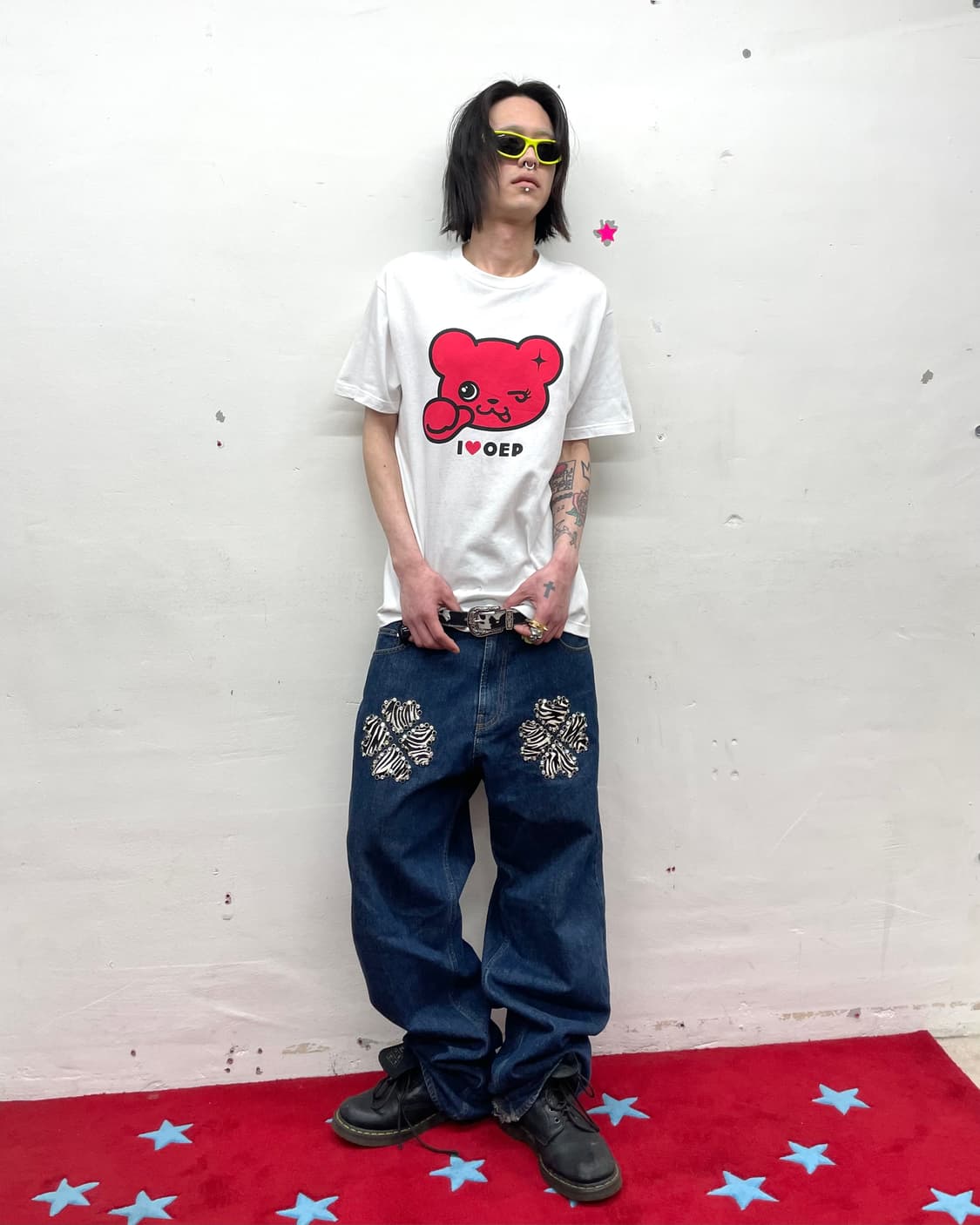 Red bear white t-shirt  상품이미지5