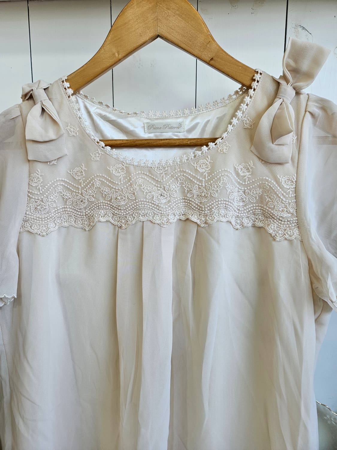 레이스 리본 블라우스 상품이미지2