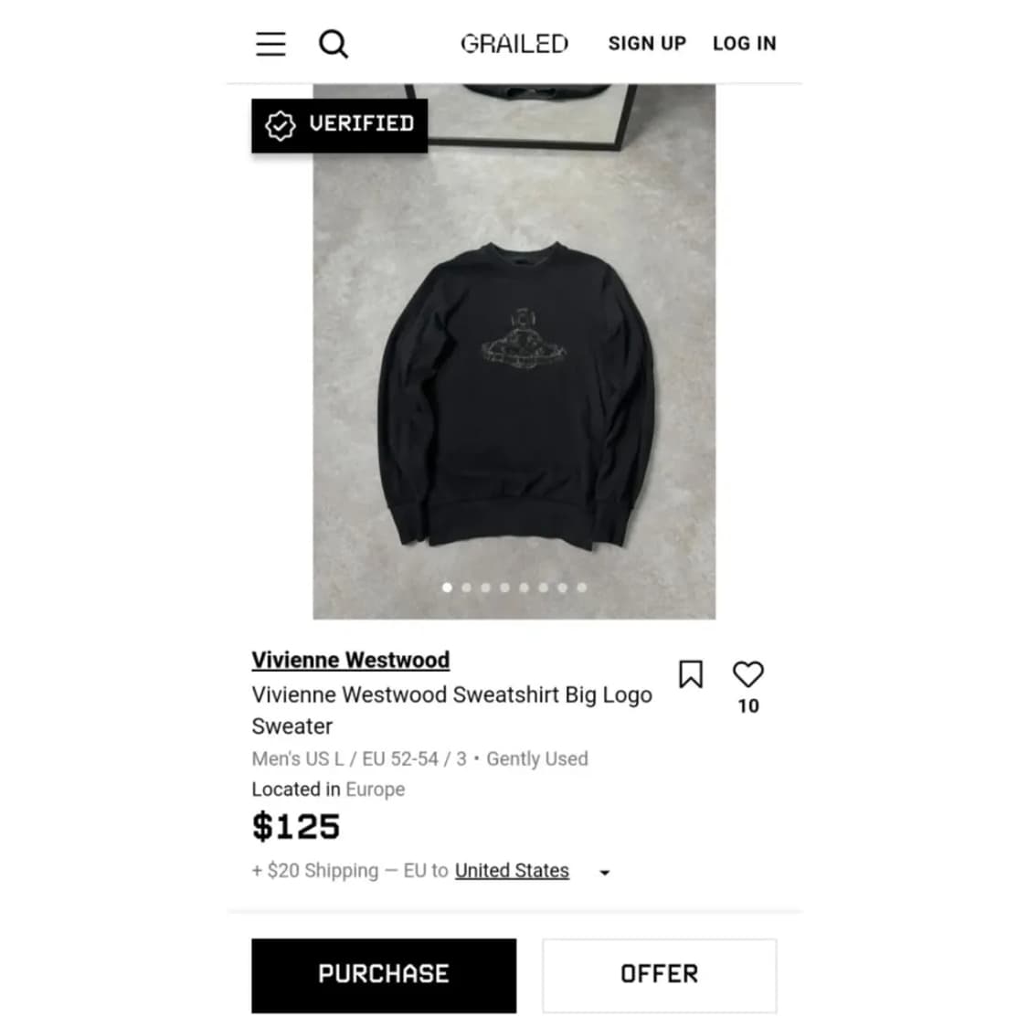 비비안 웨스트우드 세이프티 핀 엠브로이더리드 스웻셔츠 맨투맨 L 상품이미지6