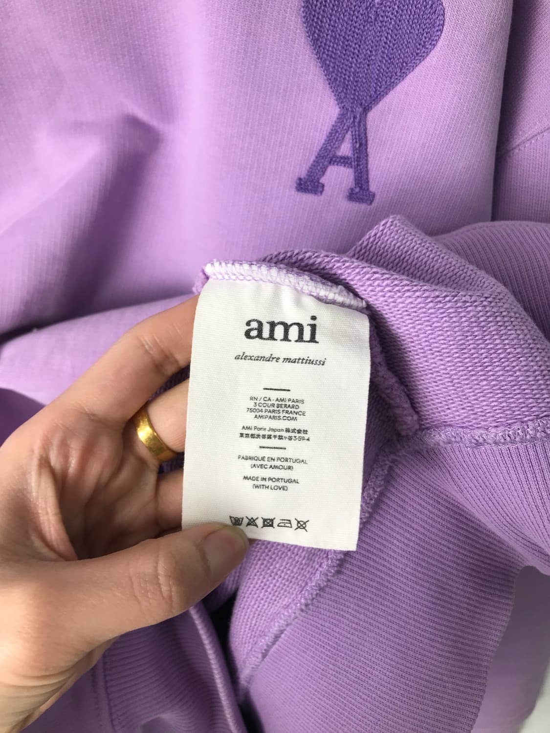 아미 자수로고 라벤더 스웻 맨투맨 상품이미지6