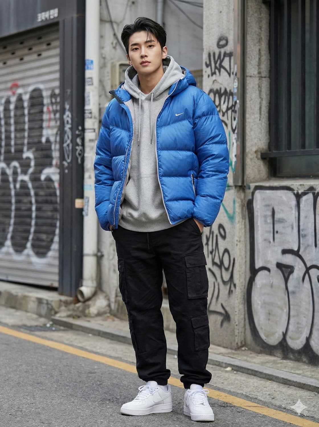 나이키 블루 구스다운 패딩_XL 상품이미지1