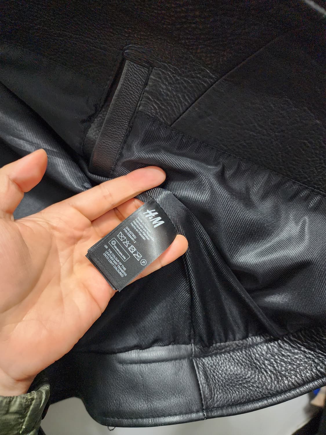 (새상품) H&M 30만원 리얼레더 소가죽 라이더자켓  상품이미지8