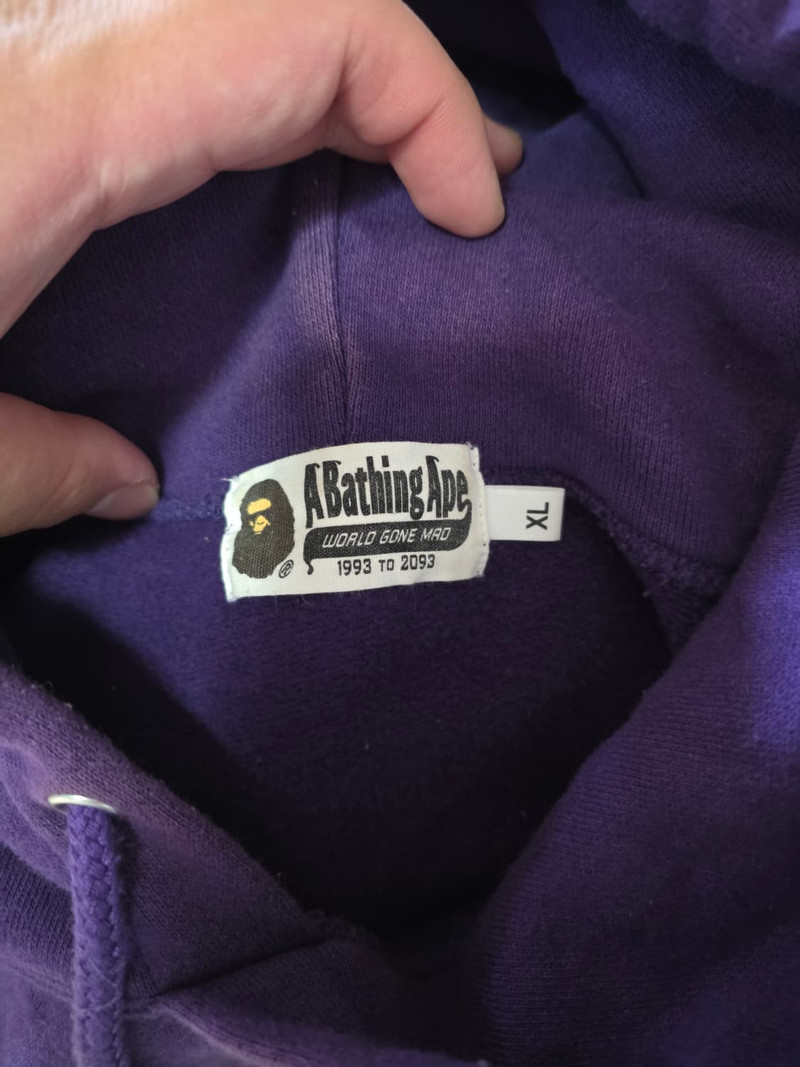 [XL] 베이프 미니사루 퍼플 후드티 상품이미지5