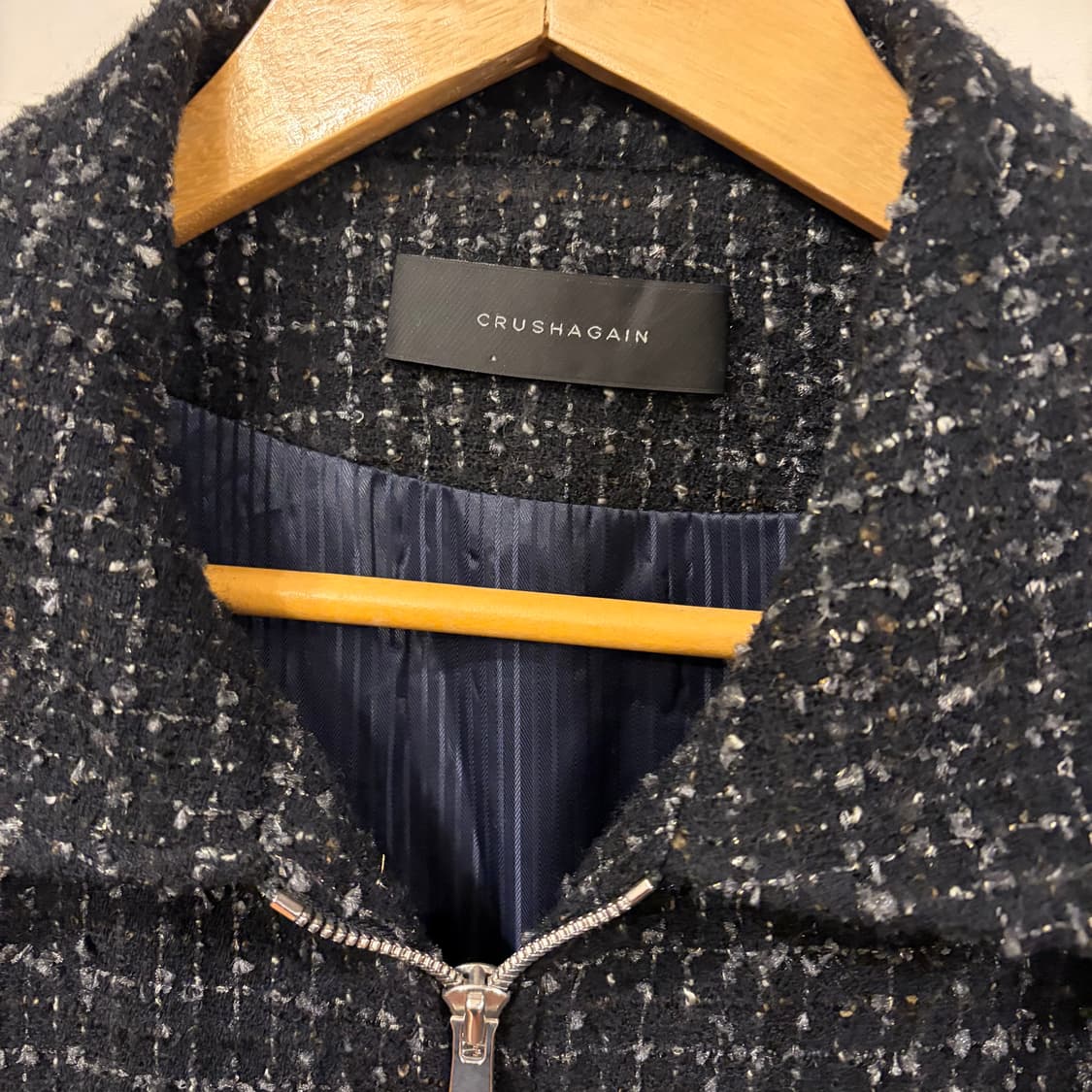 크러쉬어게인 트위드 블루종 L 상품이미지2