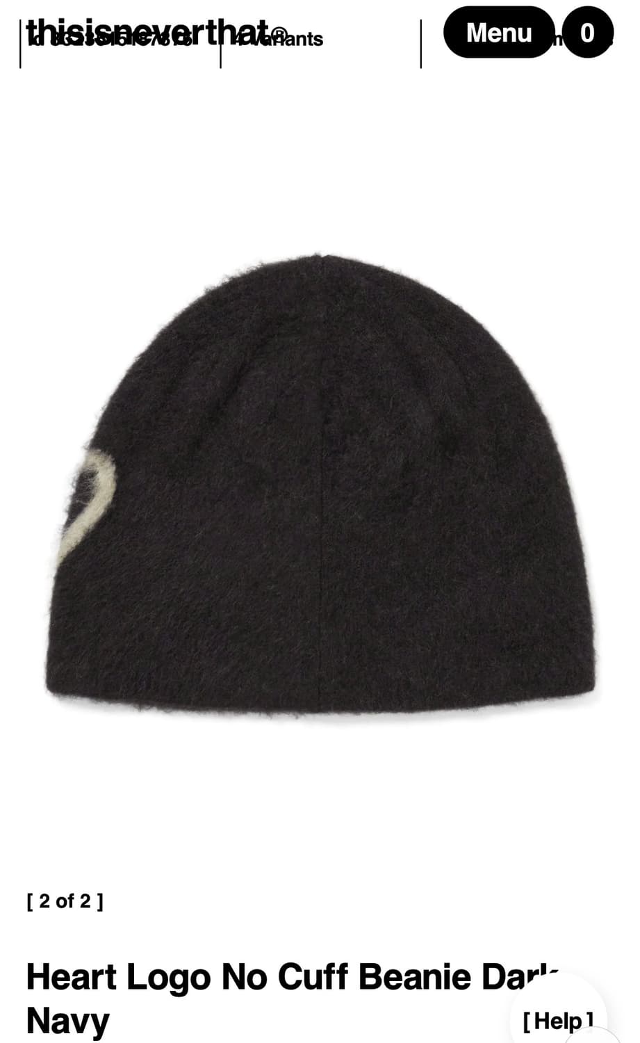 디스이즈네버댓) Heart Logo No Cuff Beanie DKN F 상품이미지2