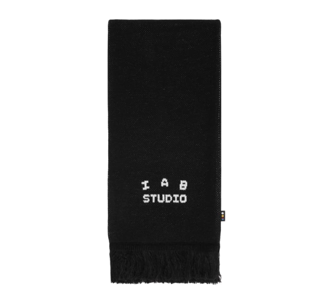 아이앱 스튜디오 니트 머플러 블랙 화이트 상품이미지1