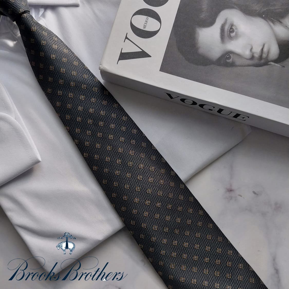 브룩스 브라더스 실크 그레이 자카드 넥타이 8.4cm A+등급 K1484 상품이미지1