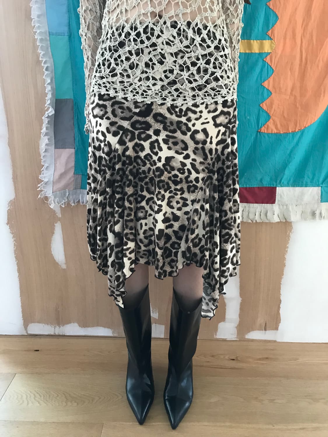 vintage leopard pattern skirt 상품이미지1