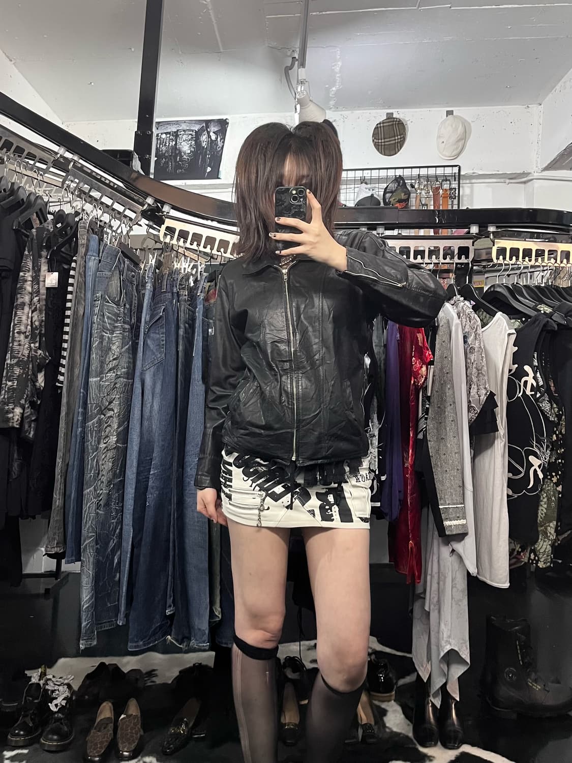 슬림핏 레더 자켓 상품이미지1