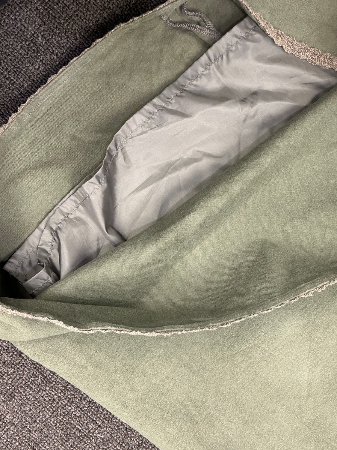 L)Japanese vintage 포켓 카키 밴딩 미디 스커트 상품이미지6