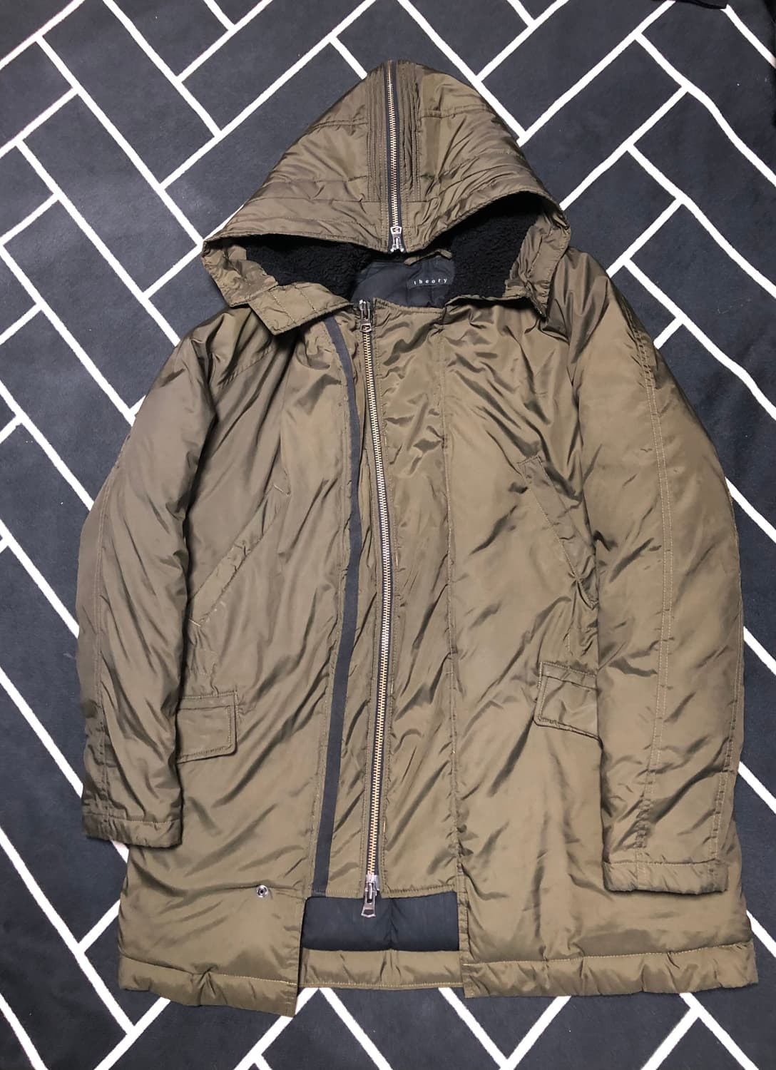 (횡재가)띠어리 시어링 무스탕 사선패딩/몽클레어타임스톤우영미톰포드에르메스 상품이미지2