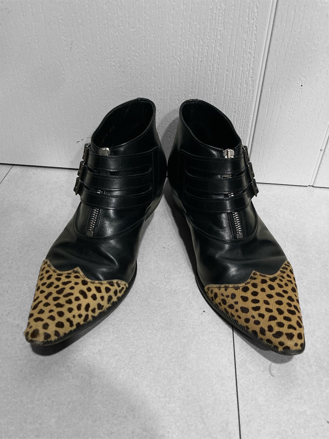 14ss 지디 생로랑 레오파드 송치 부츠 상품이미지1