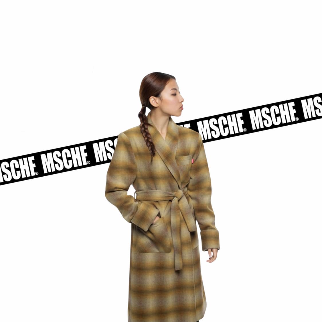 미스치프 체크 로브 코트 상품이미지7