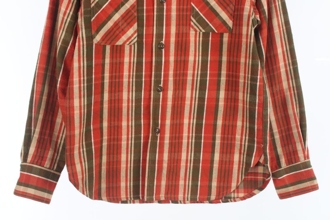 쿠쉬맨 (MEN - S) 코튼 체크 패턴 워크 셔츠 상품이미지3