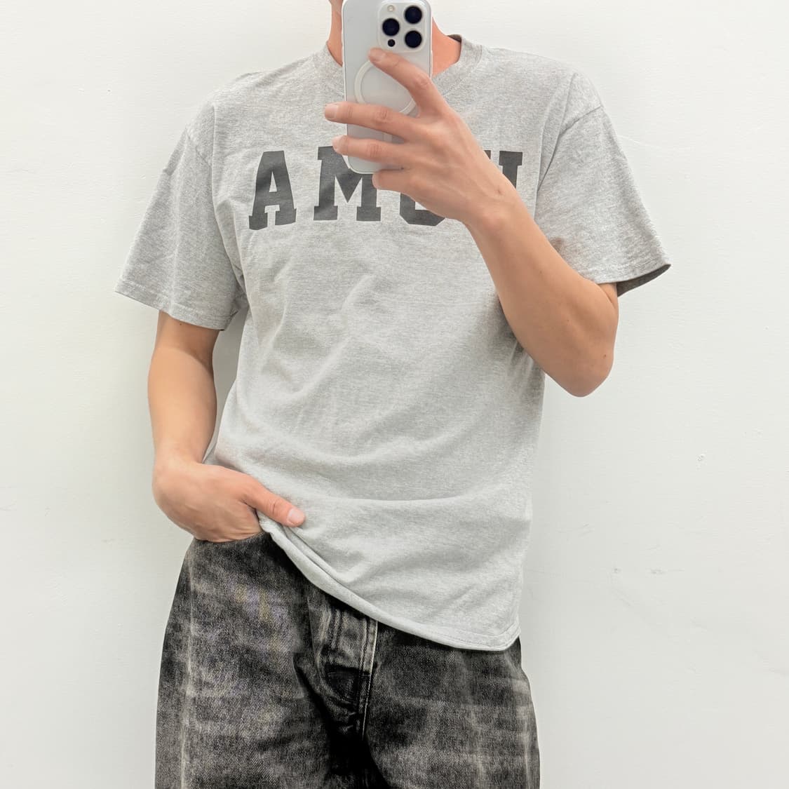 챔피온 Champion USMA 반팔 티셔츠 (그레이)  상품이미지1