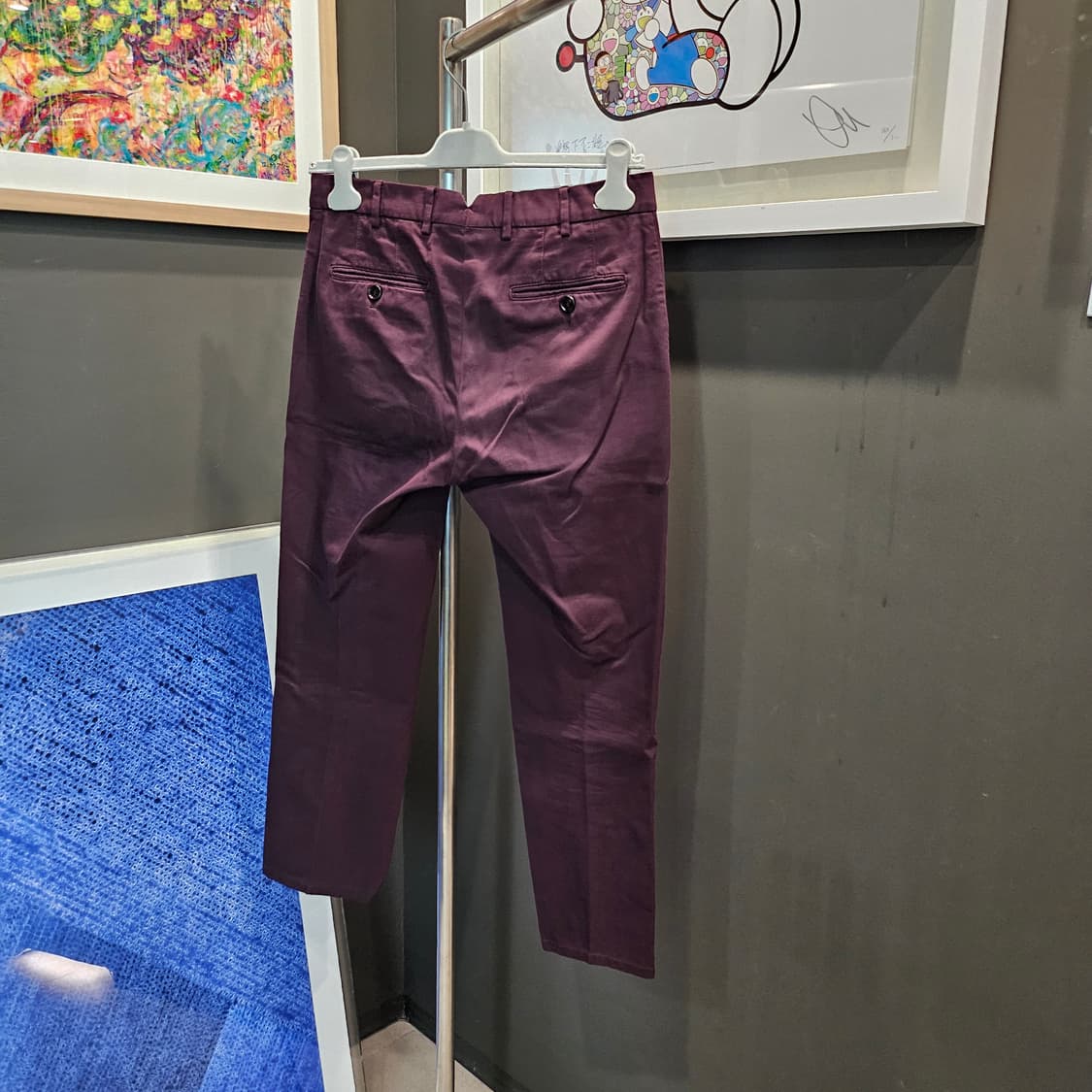 브루넬로 쿠치넬리 버건디 코튼 팬츠 상품이미지3