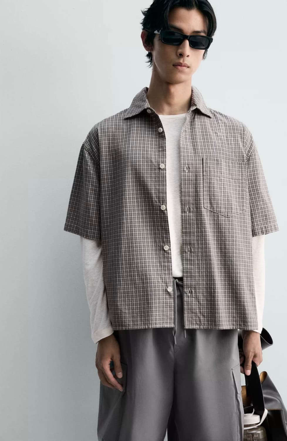 자라 체크 스트럭처 셔츠 상품이미지2