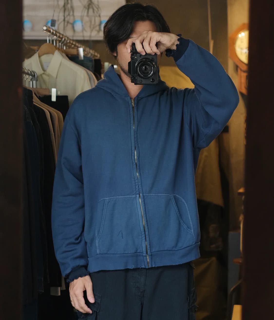 26SS A.presse 아프레쎄 빈티지 라이트웨이트 후드집업 블루 상품이미지2