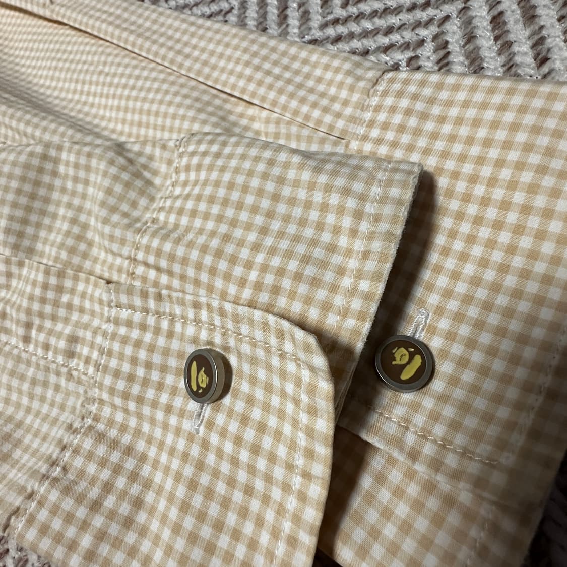 BAPE check shirt yellow 상품이미지4