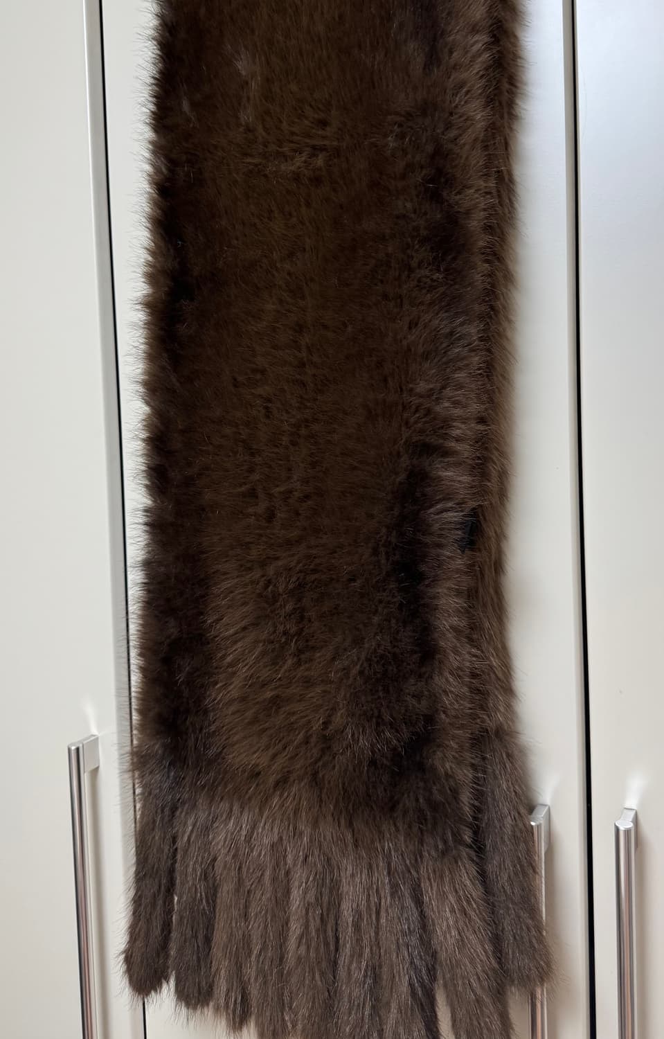 자라 페이크 퍼 프린지 머플러 브라운 색상 m사이즈  상품이미지2