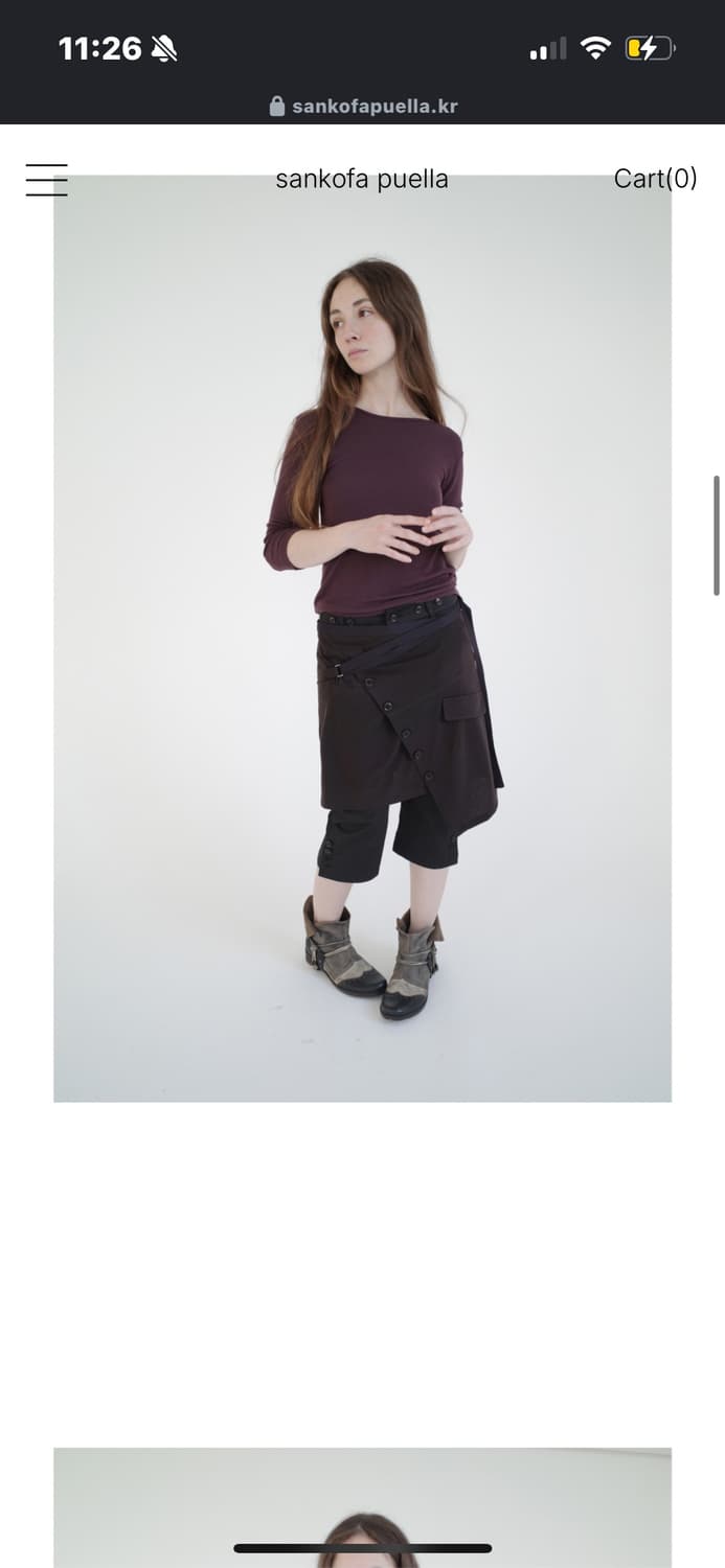 Layered button wrap skirt (Dark brown) 상품이미지3