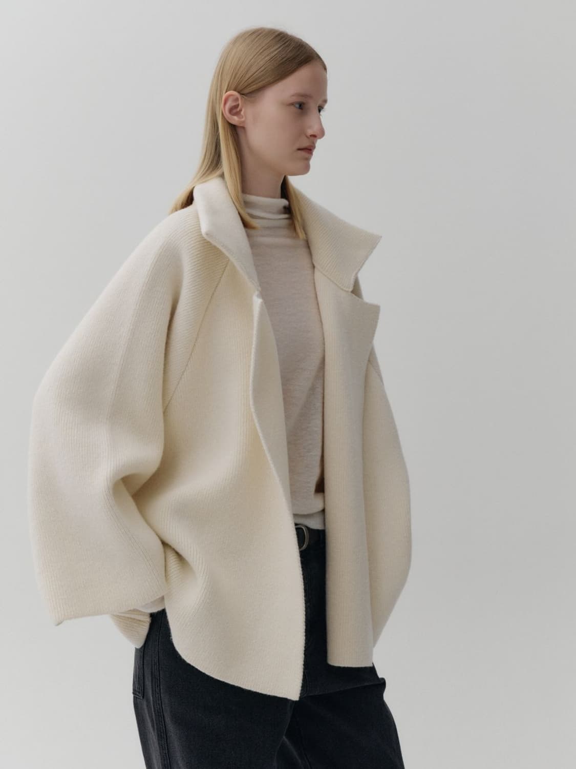 FACE NONE 페이스넌 램스울 코트 가디건 아이보리 상품이미지2