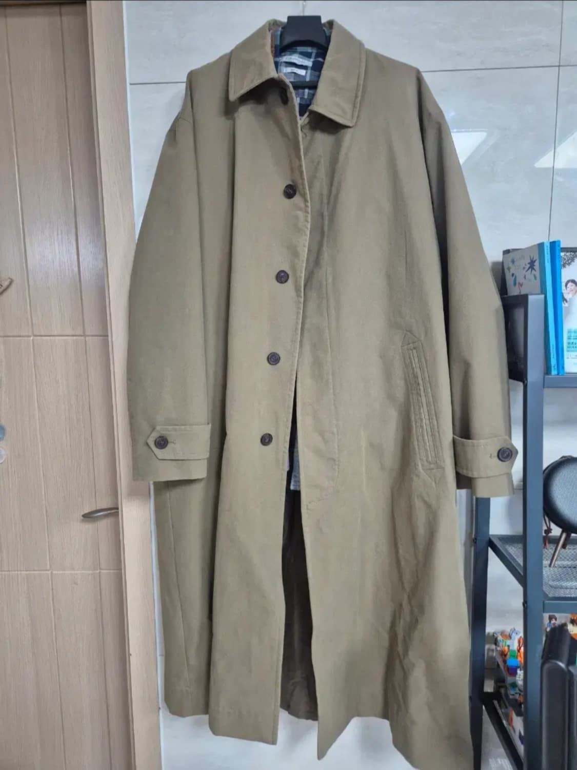 자라 카키색 롱 트렌치 코트 110 xxl 상품이미지6