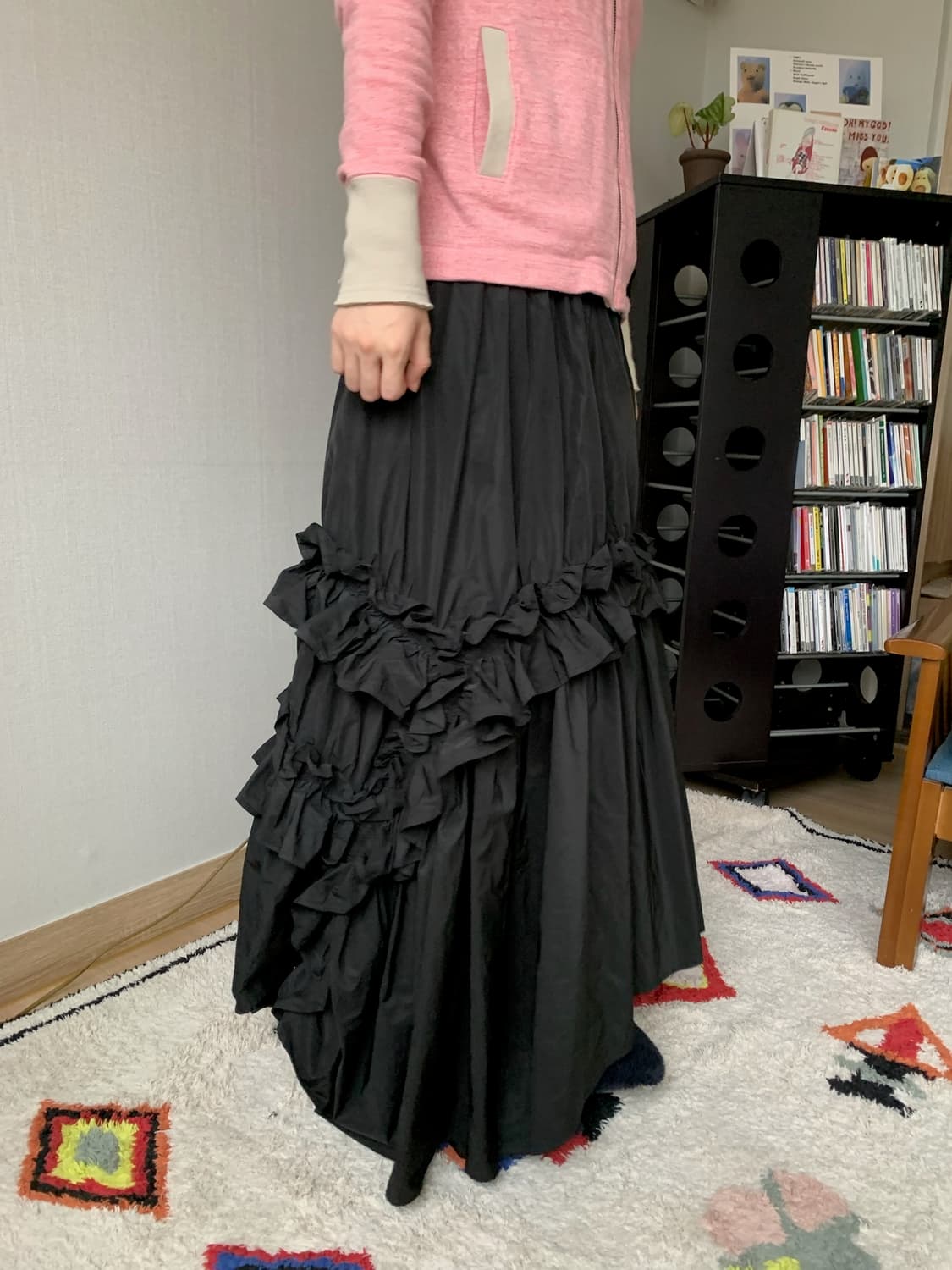 japanese vintage, frill maxi skirt 상품이미지3