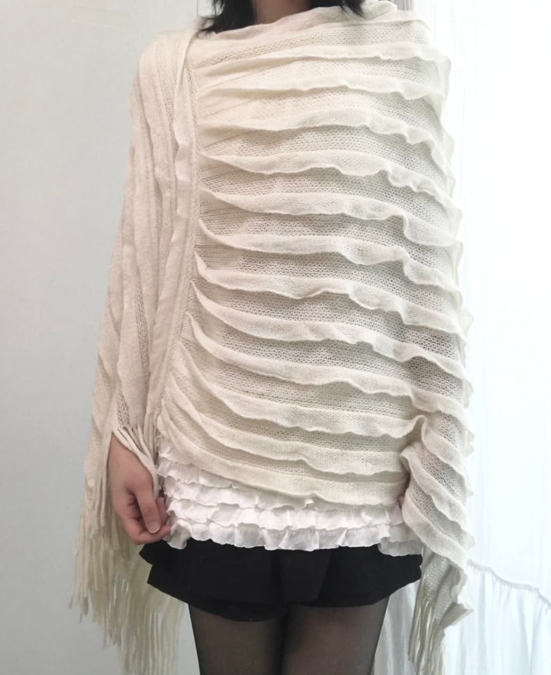 아이보리 니트 숄 상품이미지2