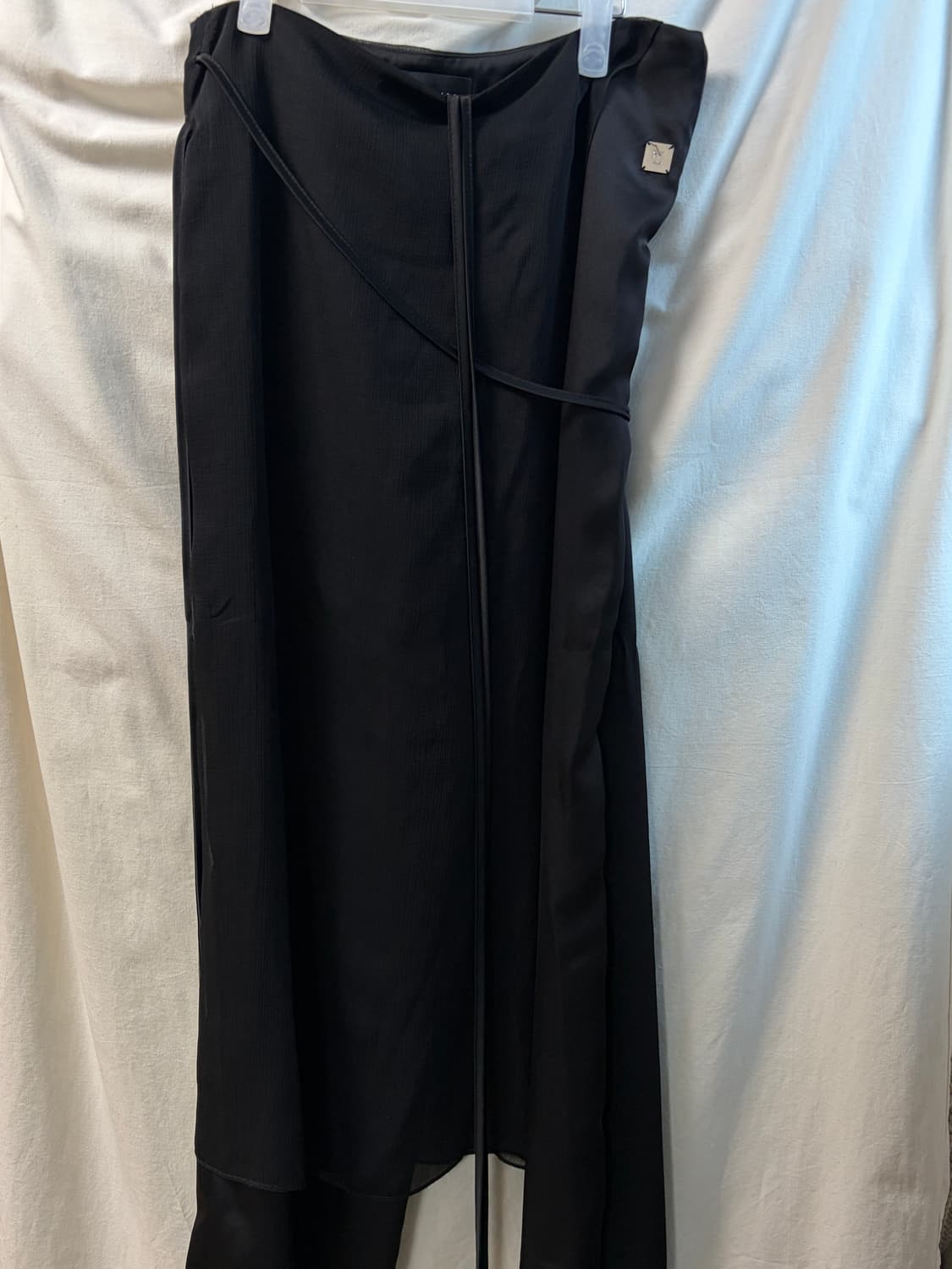 트리밍버드 시스루 스트랩 랩 팬츠 블랙 상품이미지5