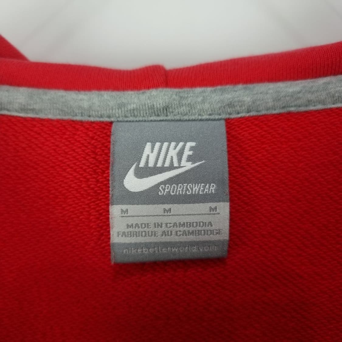[나이키] 로고 자수 후드 집업 레드 M19370 상품이미지7