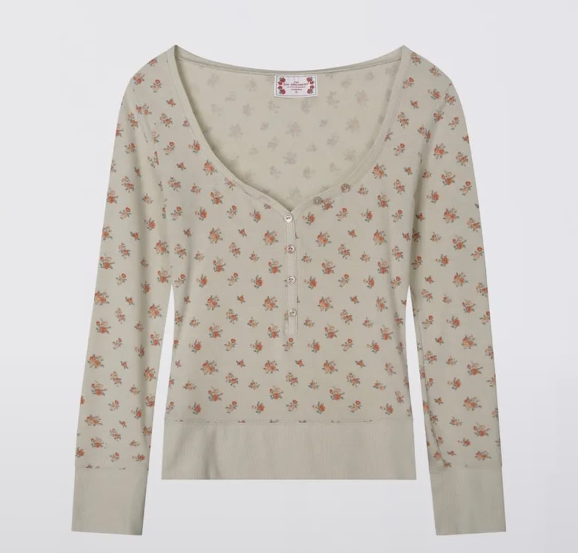 스컬프터 Floral Cottage Button Henley Beige 상품이미지2