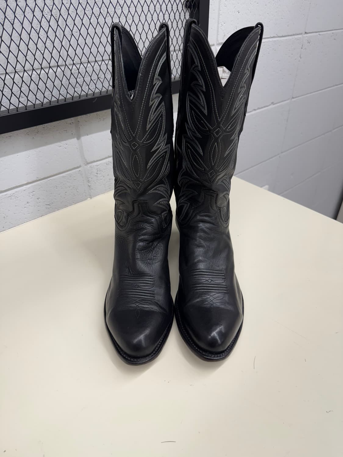 Lucchese Black Leather Western Boots 11E 상품이미지2