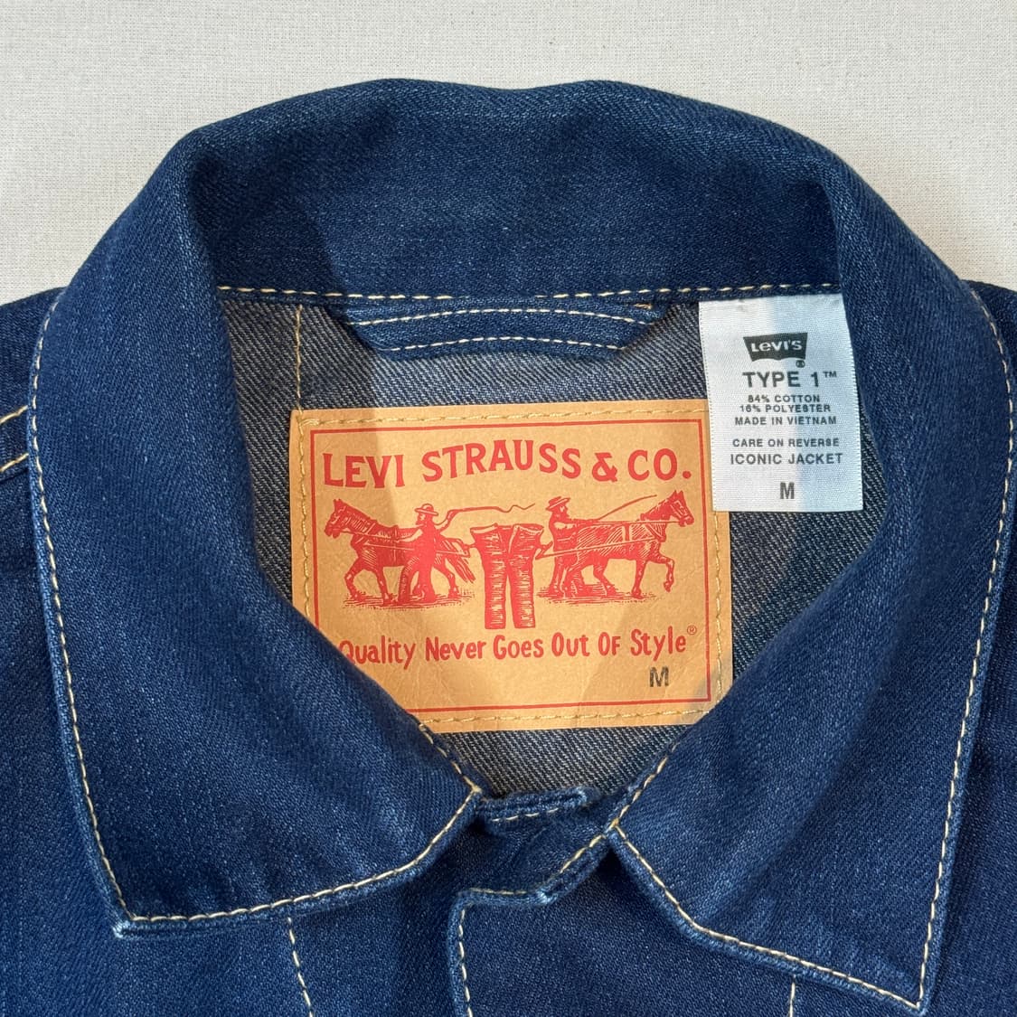 M) 리바이스 아이코닉 데님자켓 TYPE 1 진청 데님 청자켓 L60 상품이미지7