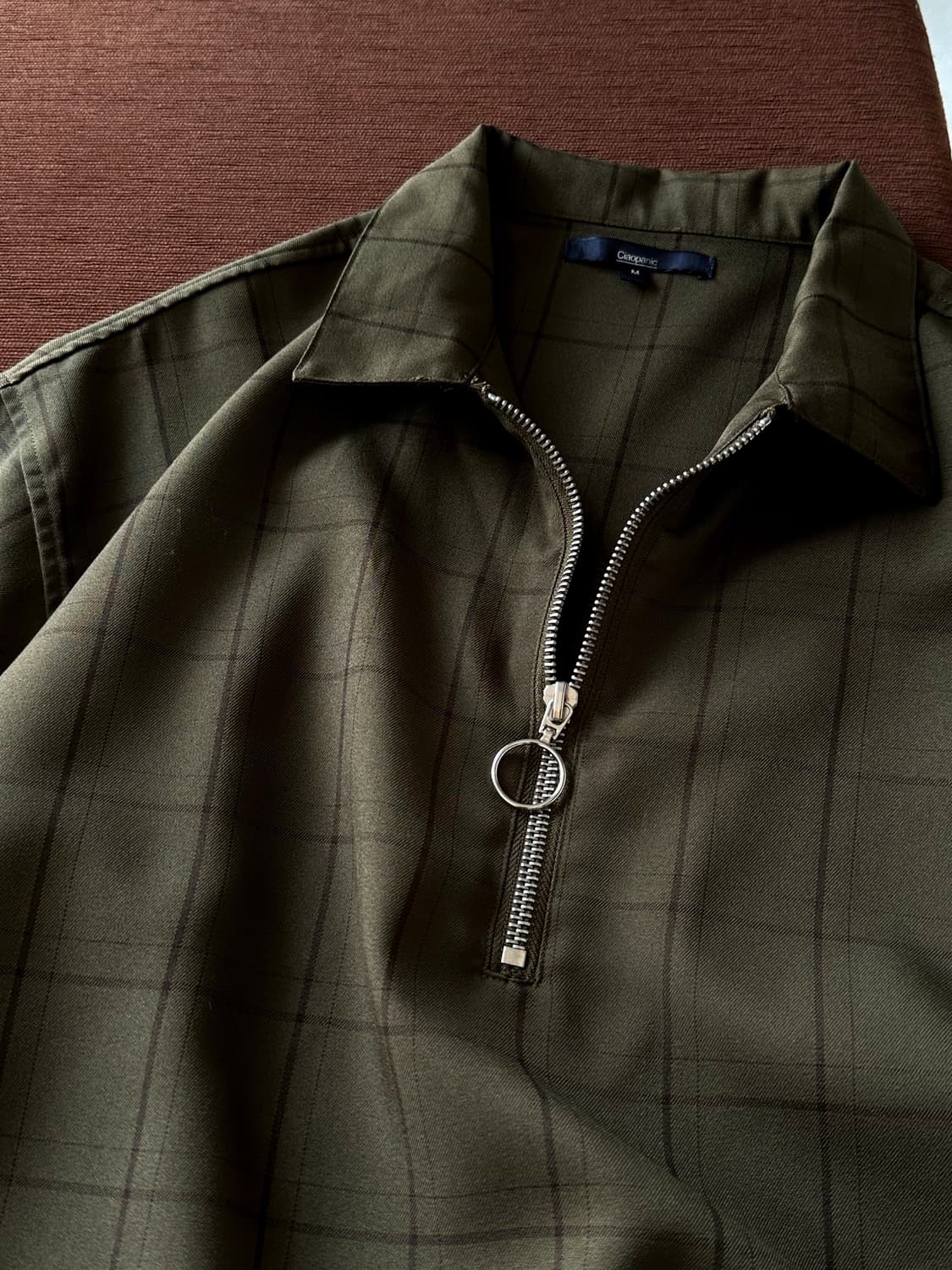 Zip design check P/O top 상품이미지1