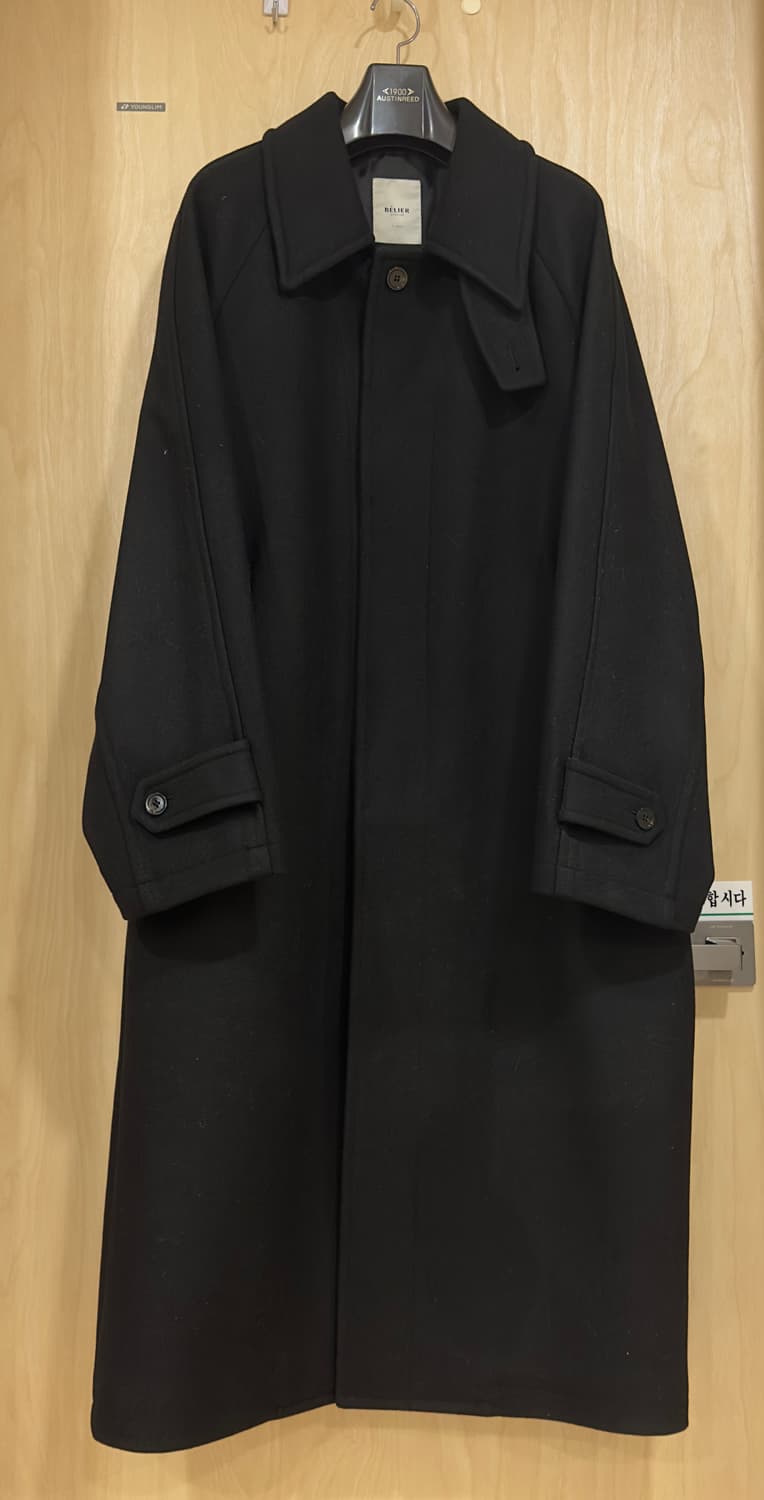 벨리에 22f/w 맥시 멜톤 울 발마칸 코트_블랙 상품이미지3